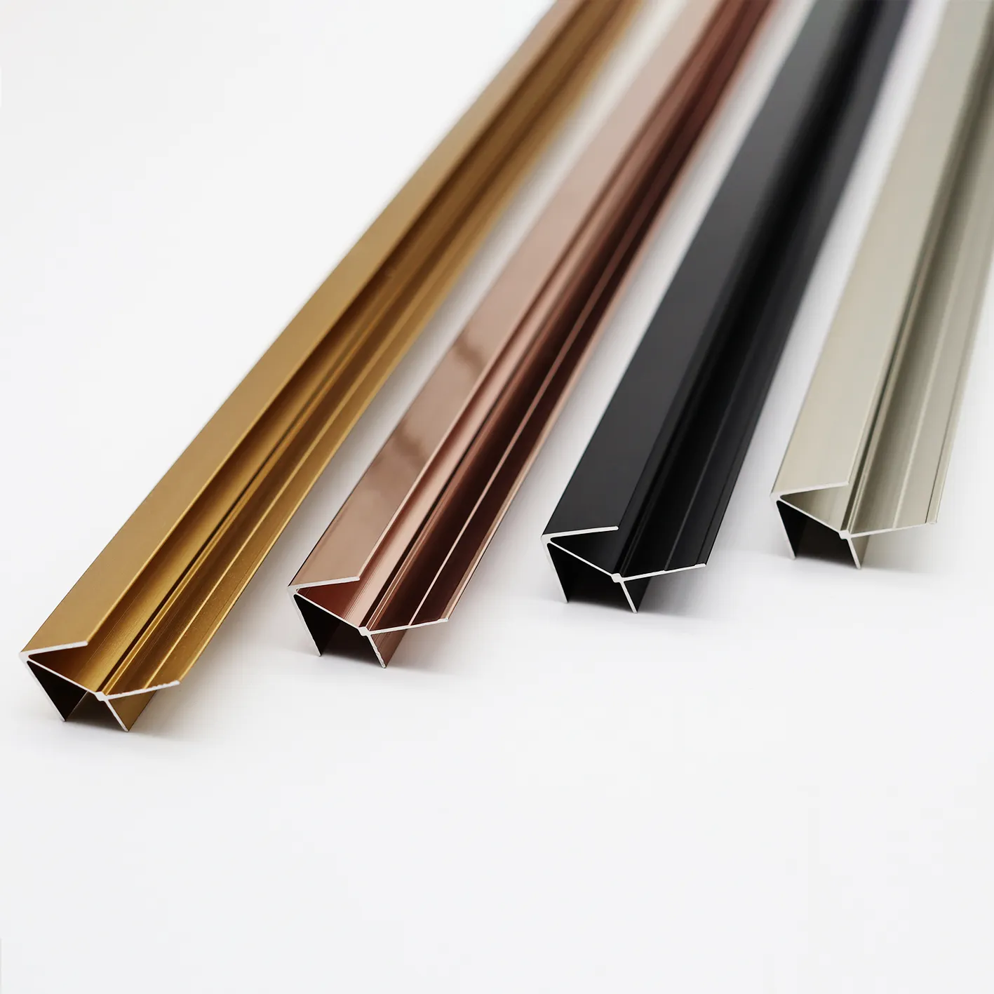 Tiras de aluminio anodizado duraderas al por mayor para esquina de pared exterior de 12mm