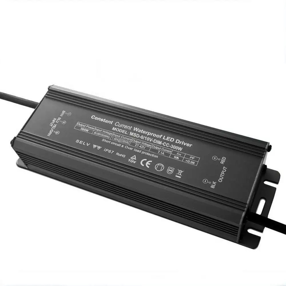 0-10V Dimmable Power Supply 300W 250W 200W 150W 100W Constant Curent 1A 2A 5A 7A IP67 Waterproof power supply