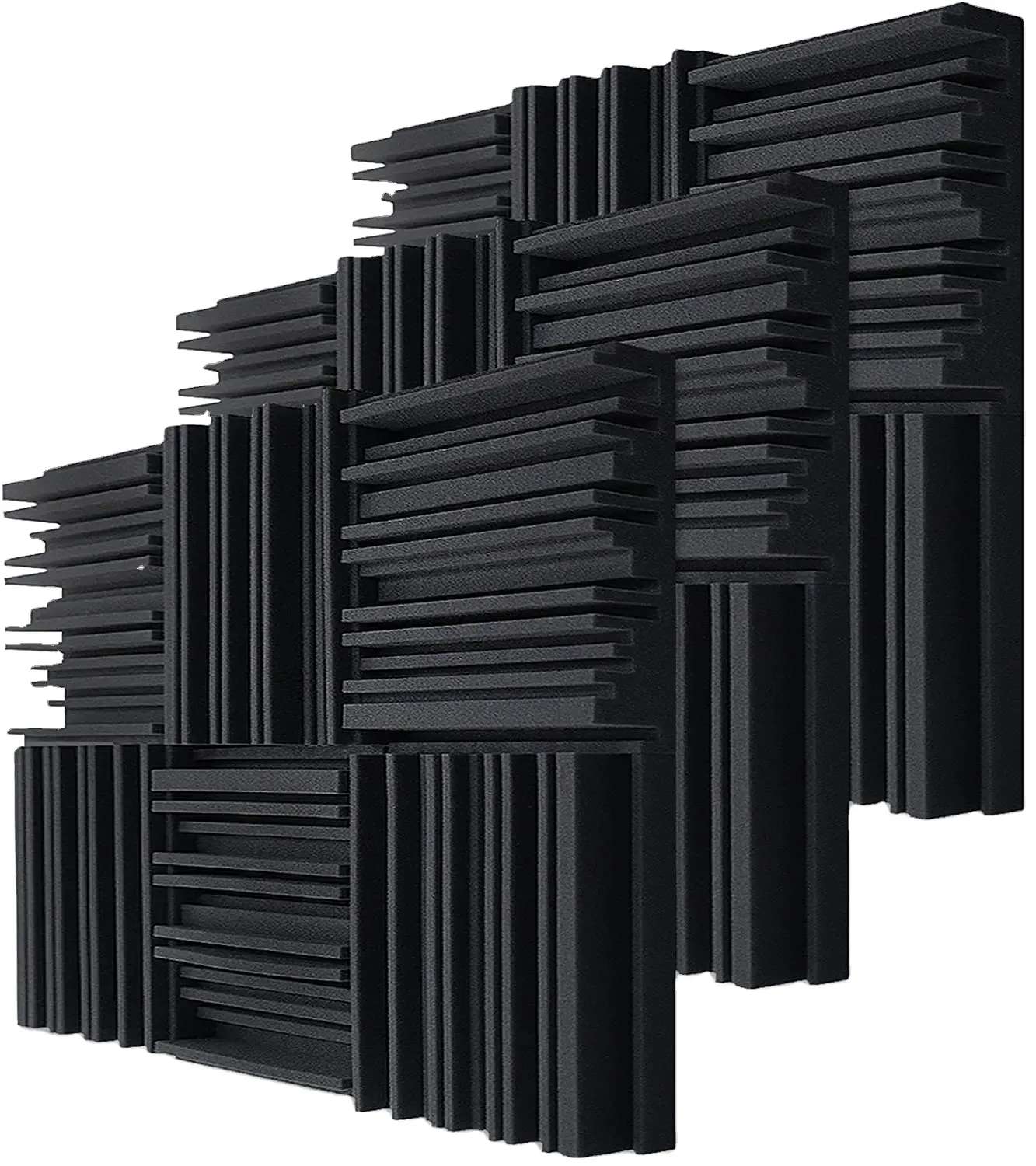 Oturma odasında ses yalıtımı için Modern 3D akustik duvar panelleri kendinden yapışkanlı ses emici köpük