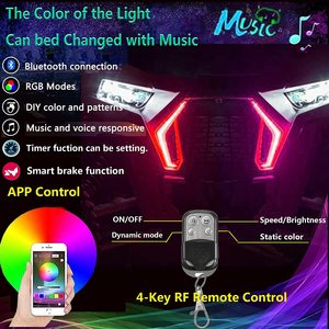 KingShow Bộ Đèn Tạo Điểm Nhấn RZR Fang Nhiều Màu RGBW Đèn Pha Cho Xe Hơi 2018 2019 Poalris RZR XP 1000 Turbo - Product Image 5
