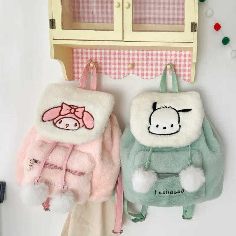 Wholesale Direct Sale Kawaii Sanrios Plush Backpack Cute Cartoon Dolls-Stuffed Animal Dog & Rabbit for Girls