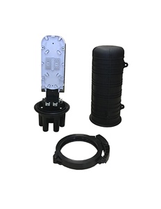 FTTH Exterior PP Negro FOSC Cierre 96 Core Dome Tipo IP68 Cierre de empalme de fibra óptica hasta 4 bandejas - Product Image 4