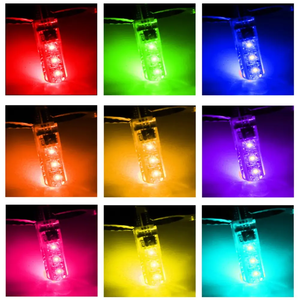 YOBIS Luces <strong>LED</strong> T10 Light Silicone RGB W5W Strobe Width Wedge Light 194 168 5050 6SMD Remove Control Car <strong>LED</strong> Interior Light