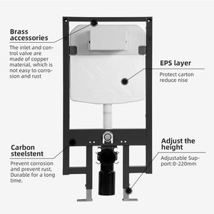 Kidoir Popular slim HDPE dual flushing cisterna escondida com estrutura de aço inoxidável toalete parede pendurada tanque de água para banheiro