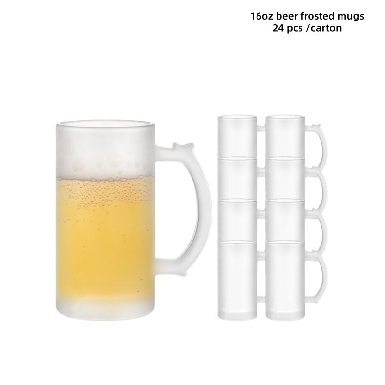 Clear -16oz beer frosted mugs /24pcs