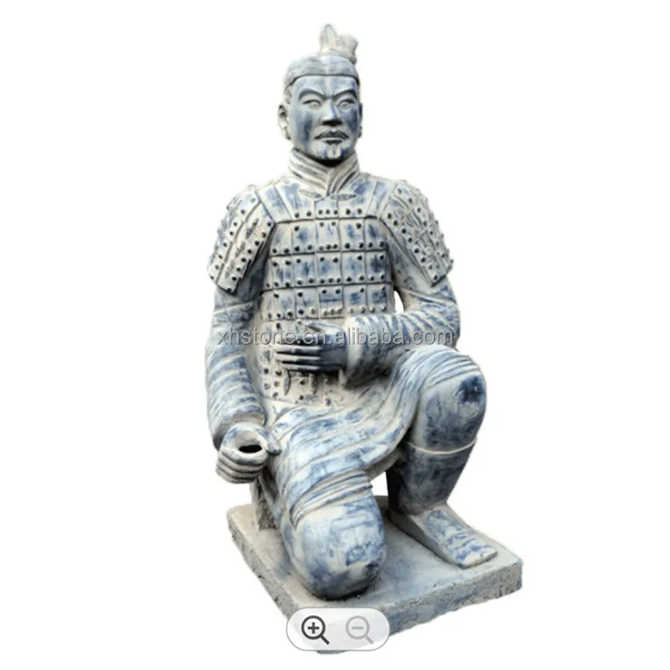 Китайская фигурка терракотовых воинов, скульптура, Статуэтка из камня, садовая Статуэтка из Древних Воинов в натуральную величину