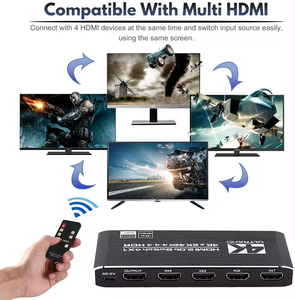 V2.0 4X1HDMIスイッチ3D4 K * 2K @ 60Hz 4K 60Hz 4x1 HDMI2.0bスイッチャーセレクターは、リモートコントロール自動スイッチでHDCP2.2をサポートします - Product Image 5