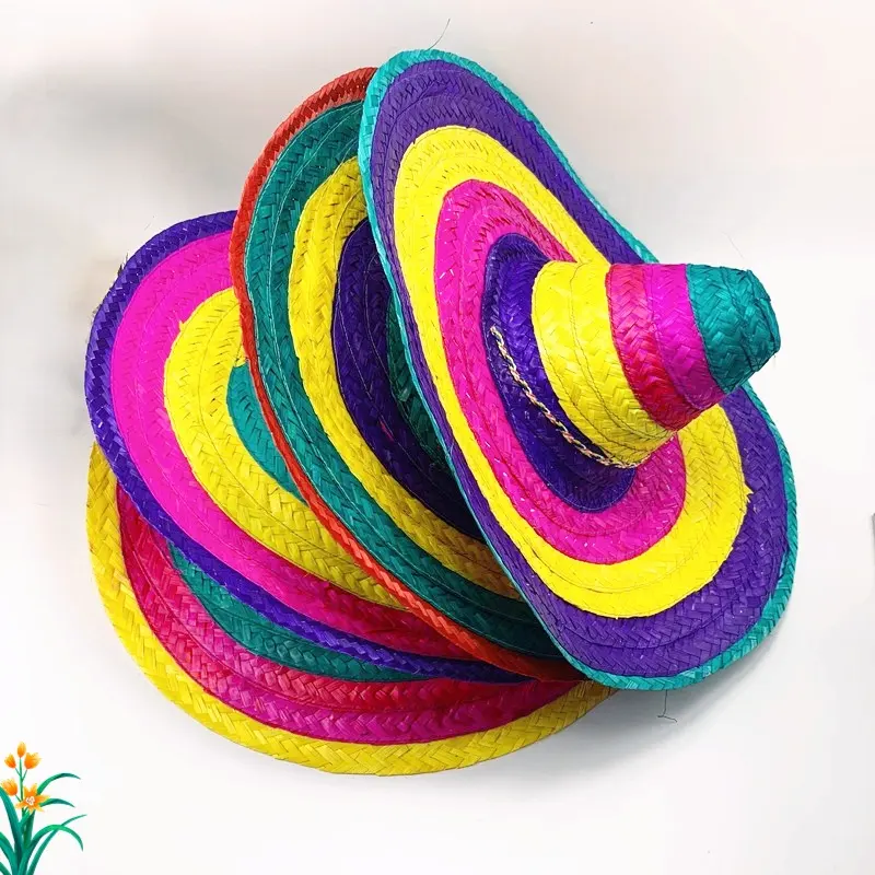 OEM ODM-Sombrero de paja con visera ancha occidental, Sombrero de paja con visera ancha de gran tamaño, Vintage, Calidad mexicana, para verano