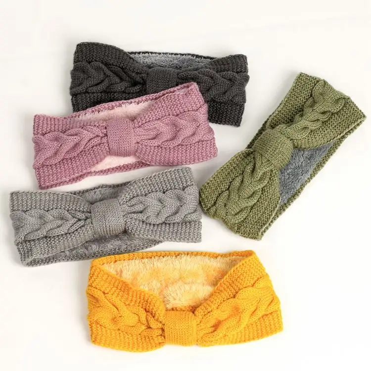 Inverno Orelha Quente Cruz atado headbands turbante para as mulheres malha headband Cabelo Band Acessórios