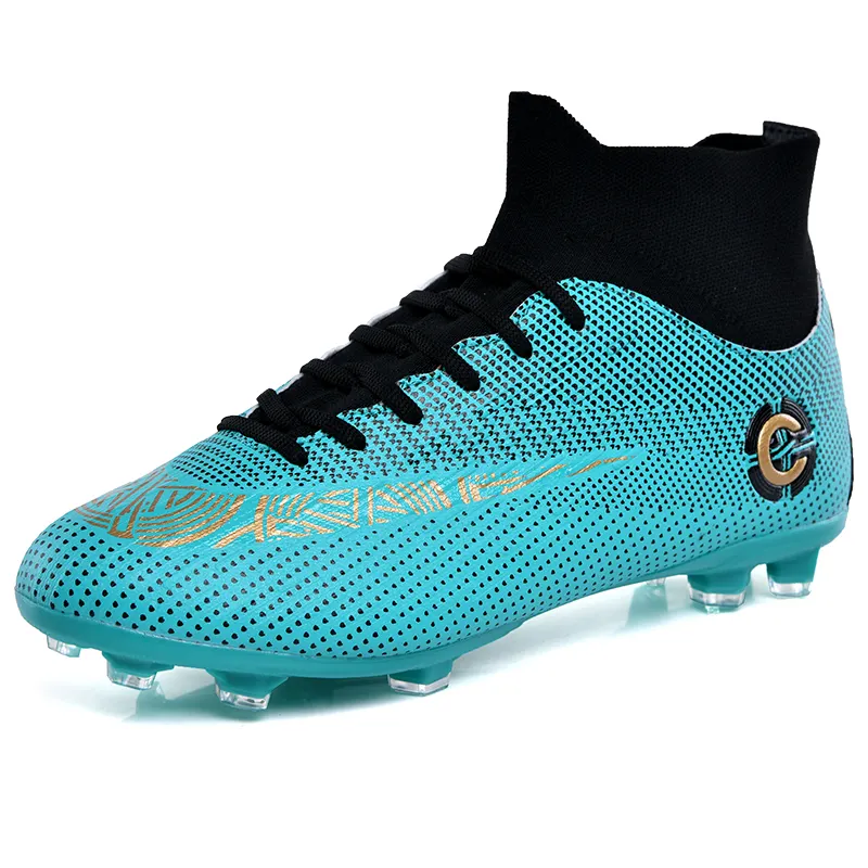 New Football Boots Man Soccer Shoes Artificial Grass FG夢速度Superfly High Ankle Kids Crampons Outdoor Sock Cleats Shoes