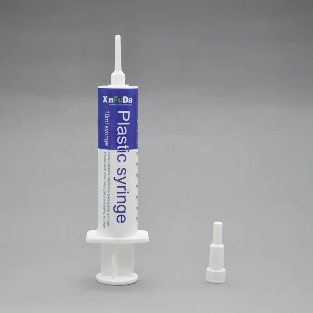 10ml 13 ml plastic veterinary cow dry period udder mastitis medicine packaging cattle syringe injector with CE certificate