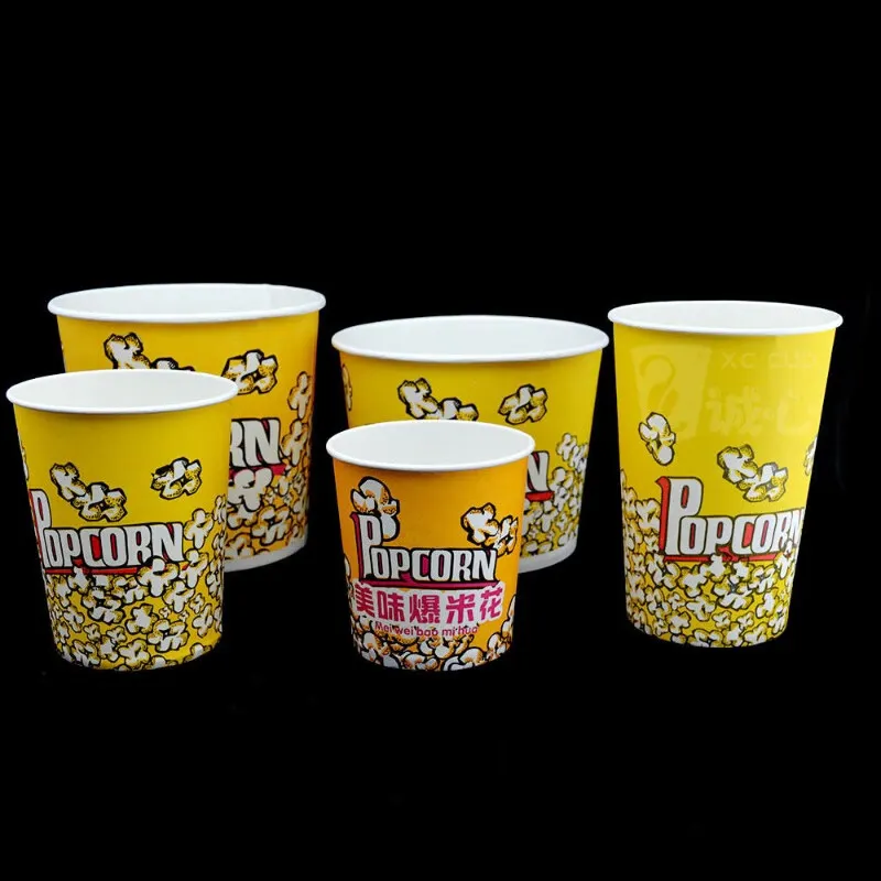 Food grade 32oz 46oz 64oz 85oz 130oz Descartável Personalizado Impresso Popcorn Paper Cup Bucket