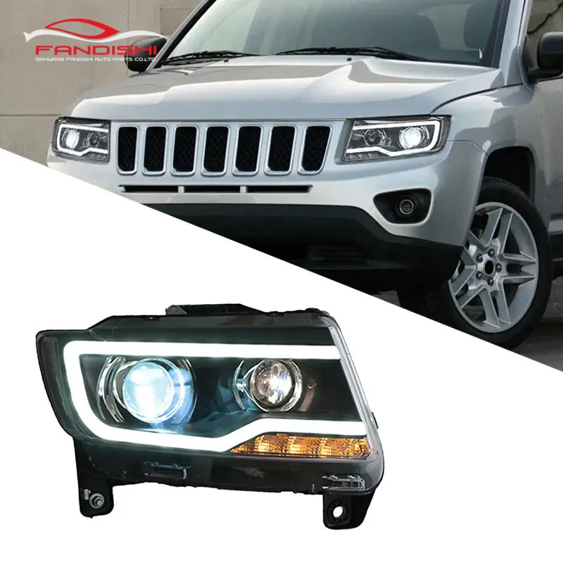 Grand Cherokee stile LED per indicatori di direzione faro frontale allo xeno gruppo per Jeep Compass MK4 2011-2015 faro frontale