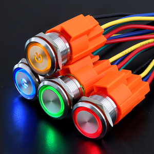 LANBOO 19A1 19 мм 1NO1NC/2NO2NC кнопочный переключатель, металл, фиксация/мгновенная, для промышленного контроля - Product Image 2