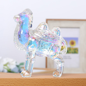 هدية تذكارية ملونة الكريستال الجمل تمثال الحديثة المنزل الكريستال زخرفة الزجاج - Product Image 3