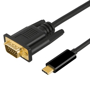USB 3.1 USB C Type C Type-C Male to VGA Male Monitor Projector Cable 60Hz 1080P 1.8M 6FT for Macbook <strong>Computer</strong> Plug and Play