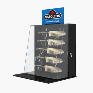Più scaffali a LED in metallo acrilico con supporto per coltelli con chiusura a chiave POP Display Retail Shop espositore con luce a LED vetrina - Product Image 5