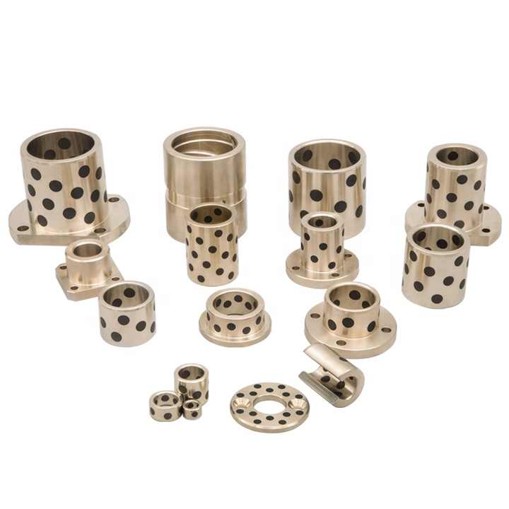 Customized Self Lubricating Straight or Flanged Graphite Lubricating Oilless Bronze Brass Copper Sleeve Bearing Bushing