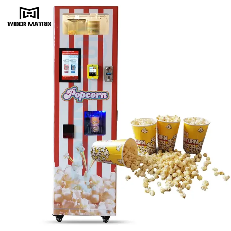 Máquina expendedora automática de palomitas de maíz de autoservicio inteligente de fábrica de Guangzhou fabricada en China