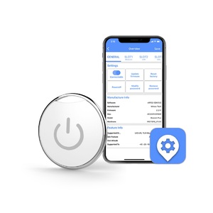 Dispositivo de seguimiento IoT programable BLE 5,0 iBeacon Eddystone Bluetooth pegatina Etiqueta de baliza con botón - Product Image 1