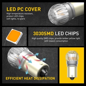 AUXITO 1156 LED ampul beyaz 1:1 boyutu 1141 1003 Reverse park lambası ters yedekleme için LED işıkları DRL kuyruk 2 adet - Product Image 3