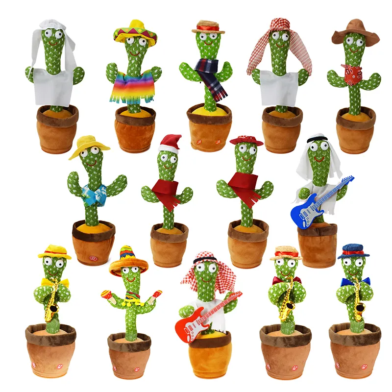 Cactus parlante para niños, juguete de peluche para niños, cactus educativo para la primera infancia, canciones de baile, Cactus de peluche