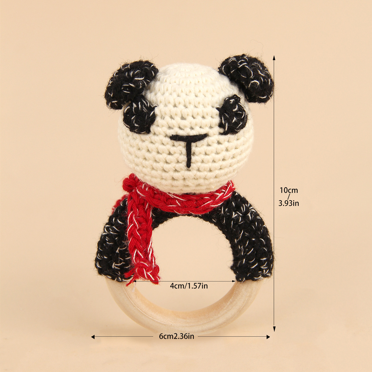 Panda écharpe rouge