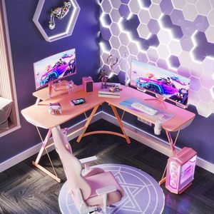 Nova Chegada Mesa De Jogo Rgb Com Quarto De Luzes Escritório Rosa Gaming Desk Fábrica Vendas Diretas Mesa Do Computador Desktop