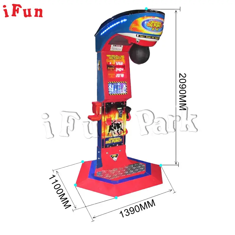 Arcade Ultimate Big Punch Boxing Game Machine Electronic King of The Hammer Sport Boxing Machine in vendita