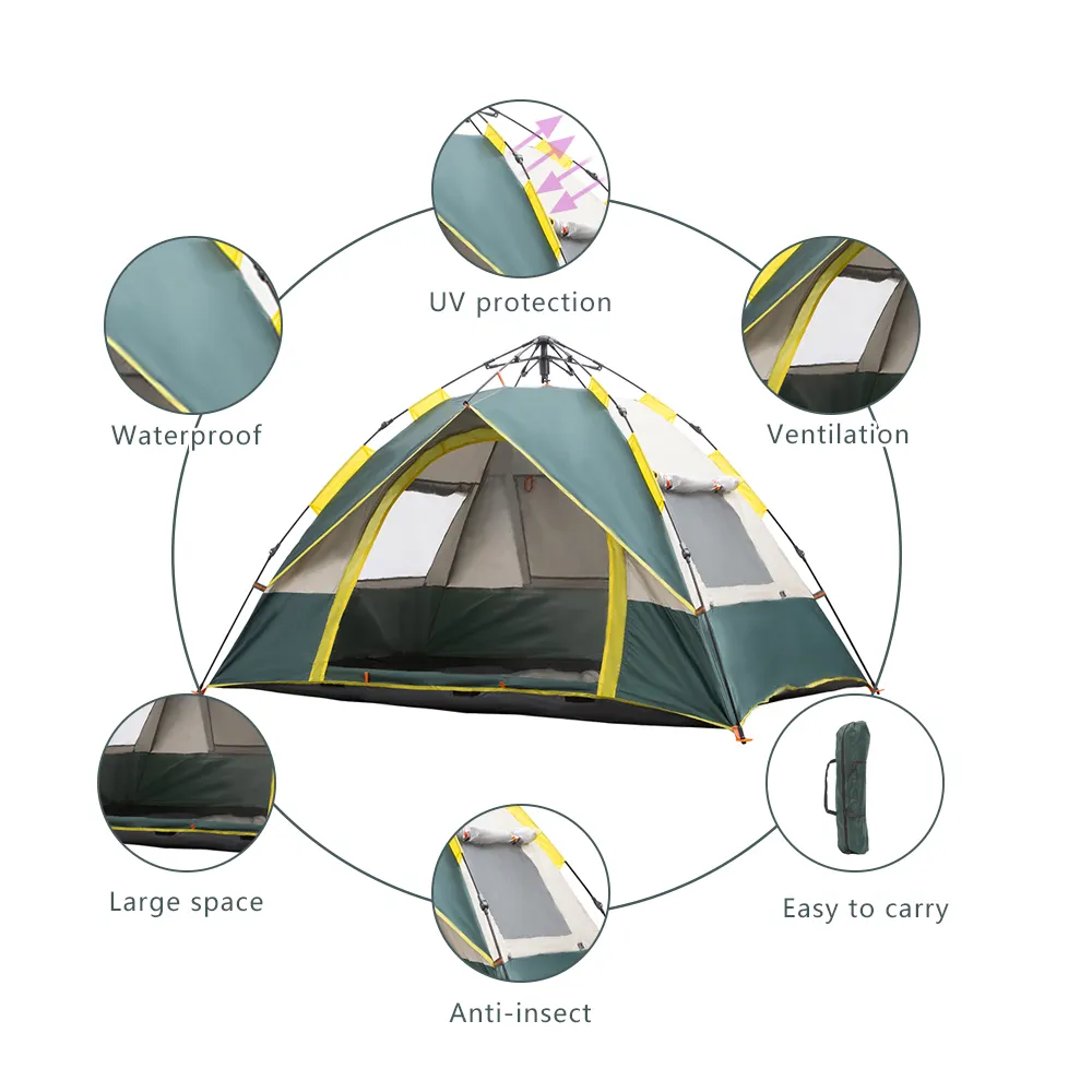 Автоматическая портативная легкая палатка с защитой от УФ-лучей для пляжа, Походов, Кемпинга