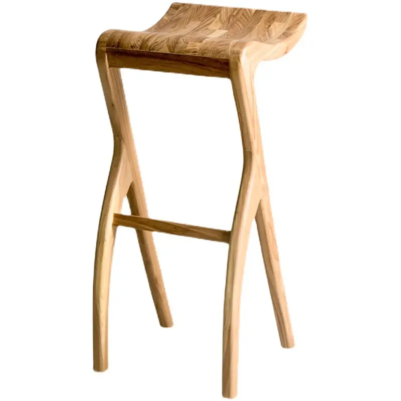 Tabouret de bar de chaise de bar de maison en bois massif simple de luxe de lumière nordique