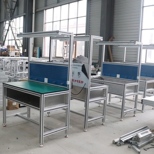 Endüstriyel alüminyum profil tezgah mekaniği çalışma masası raf ağır tezgah tablosu ile elektronik çalışma masası - Product Image 4