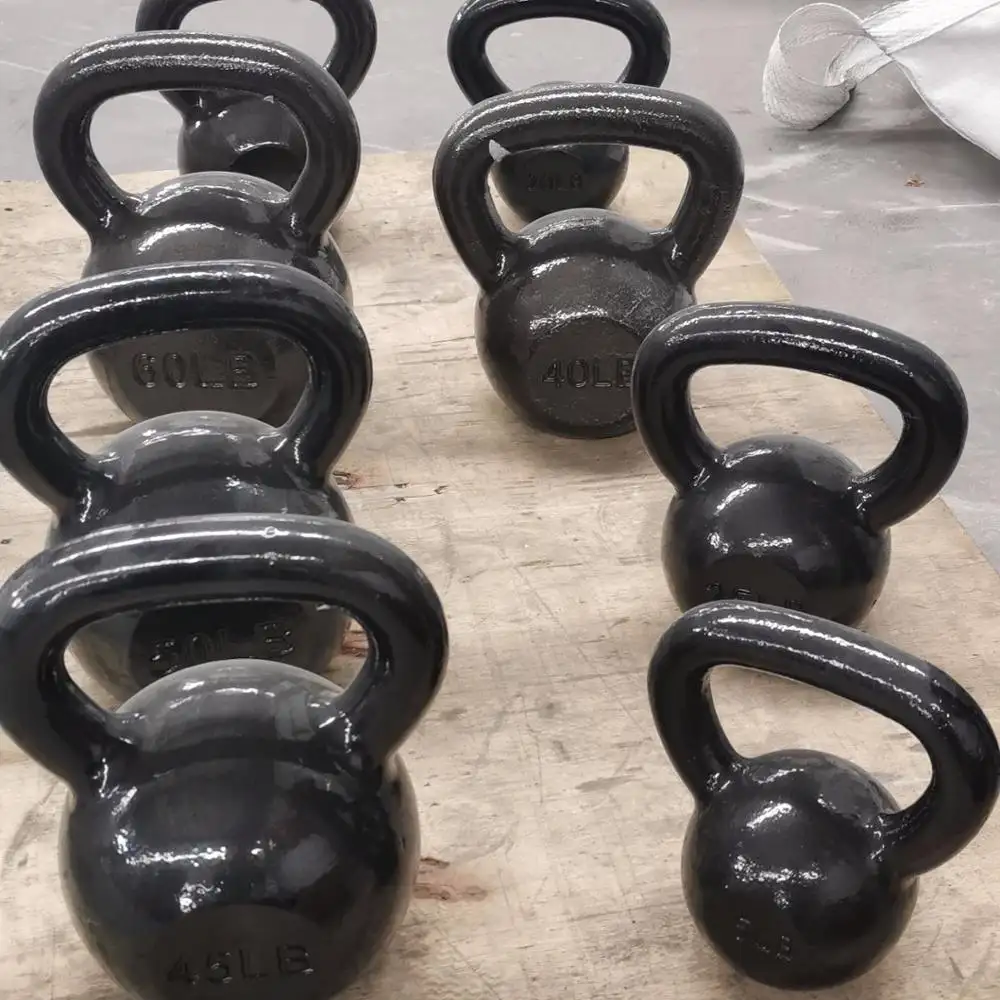 5lb-60lb powder coated cast iron kettlebells