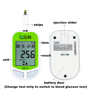 Lysun kẹo cao su-101 của nhãn hiệu Blood Glucose & Uric Acid Meter CE chứng nhận 20-600mg/dL Phạm vi đo lường - Product Image 6