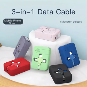 3 in 1 USB充電ケーブル8ピン/マイクロUSB/タイプC Kableポータブル引き込み式3A高速充電コード - Product Image 5