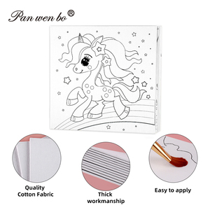Panwenbo 8 X 8 Inch Animals <strong>Canvas</strong> Painting Kits Stretched <strong>Canvas</strong> <strong>with</strong> Drawing 12 Pcs Pre Drawn <strong>Canvas</strong> for Painting Kids - Product Image 3