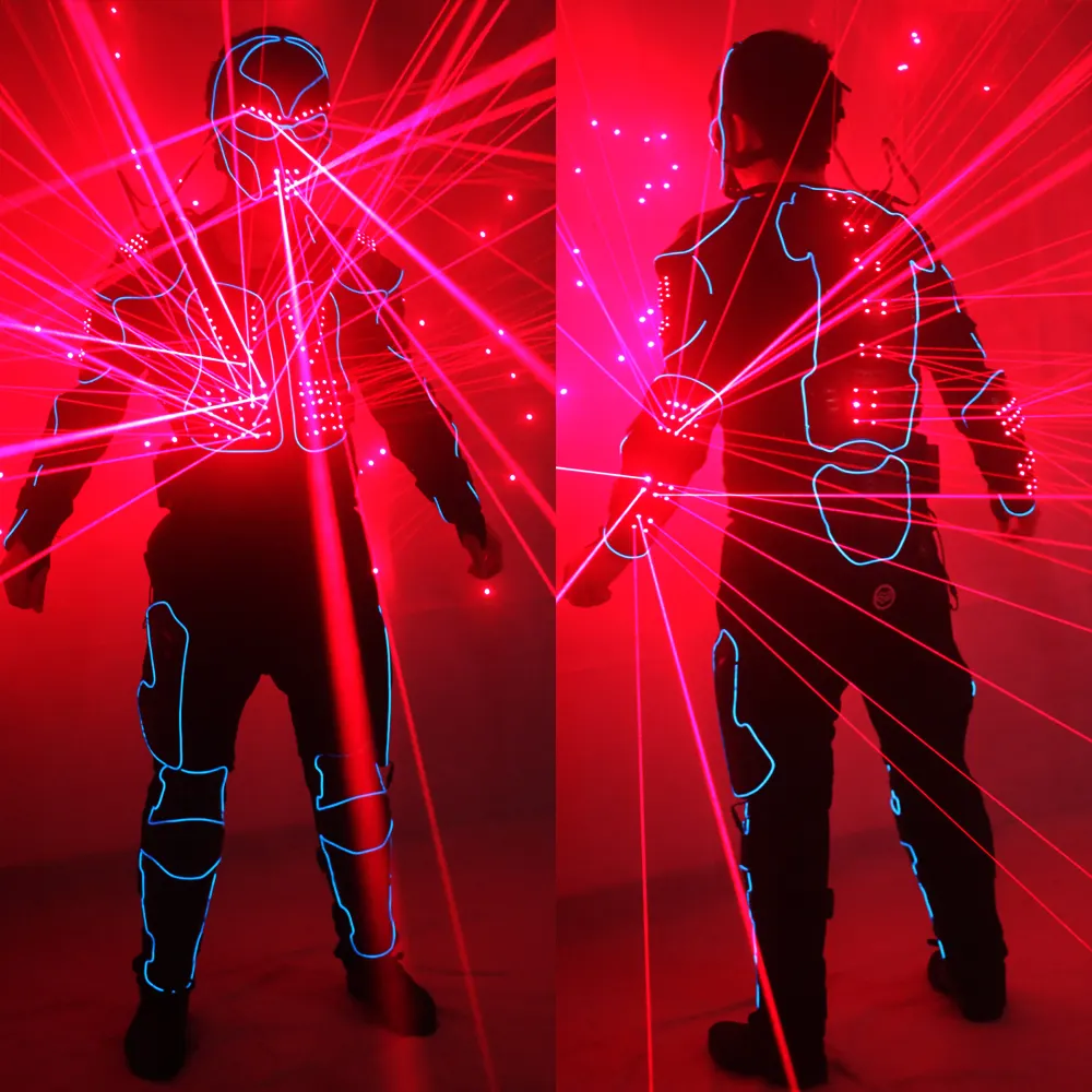 Laser Robot Vestiti Laser Rosso Gilet Vestiti LED, EL Wire Ardore Vestito Americano Talent Show