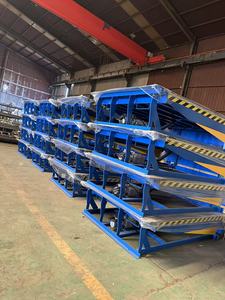 Rampa de carga hidráulica fija, plataforma de descarga de contenedores de fábrica, plataforma de carga