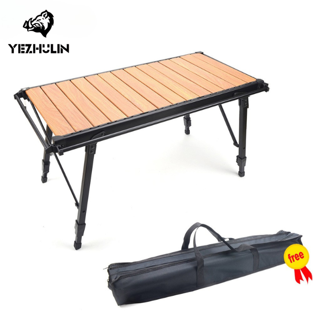Bureau réglable à motif de grain de bois
