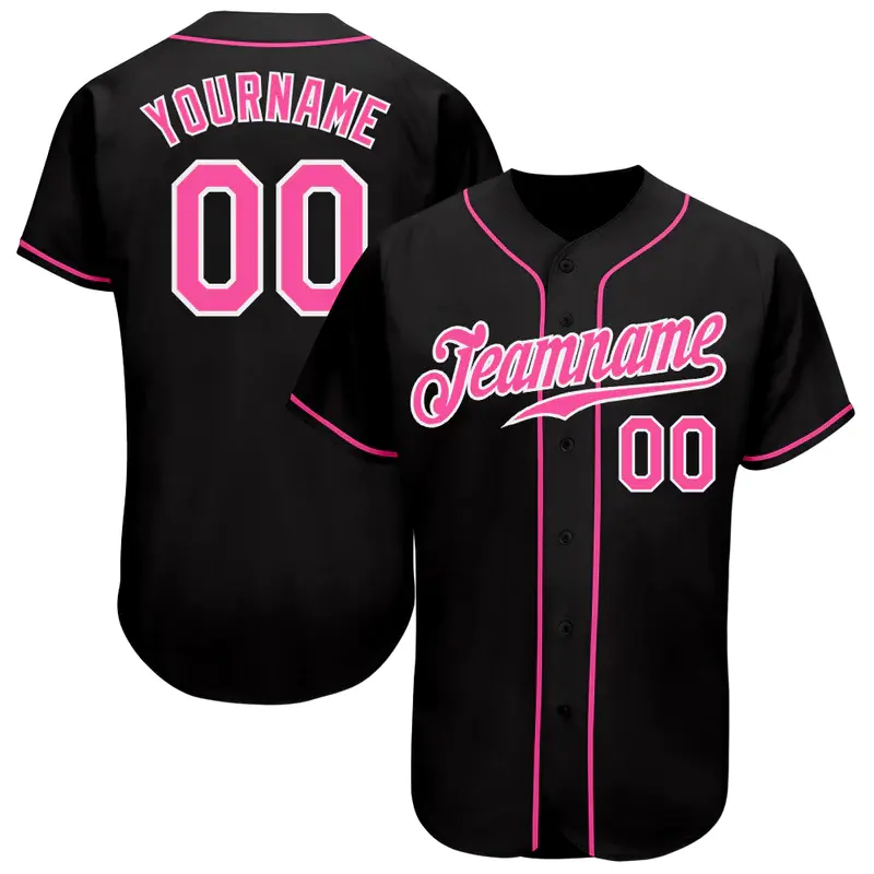 Atacado Oem Sublimação Black Plain Baseball Japão Jersey 100% Poliéster Jersey Camisas Para Homens De Beisebol