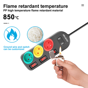 French Type <strong>3</strong> Way <strong>and</strong> <strong>2</strong> USB with Individual Switch <strong>Socket</strong> Power Strip - Product Image 2