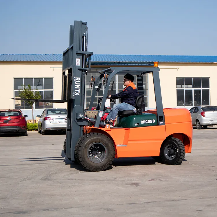 Runtx 4 Ton Montacarga Truk Forklift Diesel Mini Forklift Pengangkat Geser Samping Forklift untuk Dijual