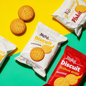 定制印刷500块饼干糖单独包装耐用平袋易撕食品包装定制防臭