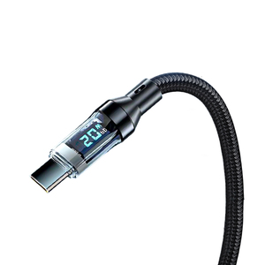 新设计的带发光二极管显示的USB C至USB C电缆，用于笔记本电脑、智能手机、平板电脑的电子标记芯片实时快速充电 - Product Image 4
