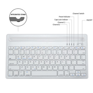 2 en 1 BT teclado teléfono soporte Mini teclado para Windows Android teléfono almohadillas construido-en el soporte Multi-dispositivo portátil - Product Image 3