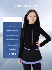 فستان تزلج دافئ مبطن بالصوف بأكمام طويلة للفتيات-مسابقة الخريف والشتاء/أسلوب اختبار بسحاب ماسي - Product Image 4