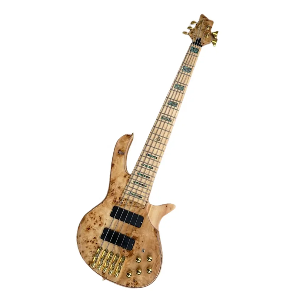 Huiyuan 5 Strings diy bass guitar kit for sale Electric Bass Guitar with Black Hardware,guitarra electrica bass guitar