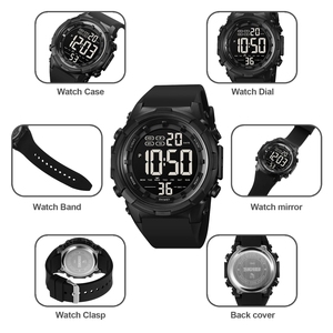 Skmei 1845 Wholesale Black Men Digital Watch <strong>Excel</strong> Silicone Band Water Proof Multi <strong>Function</strong> Character Sports Wrist Watch - Product Image 5