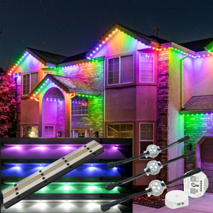 เหมือนไฟไฟ LED กลางแจ้งแบบถาวร DC12V RGBW UCS2904แอปควบคุมเต็มรูปแบบไฟแทร็กอลูมิเนียมสำหรับวันหยุดพักผ่อนหลายวัน - Product Image 1