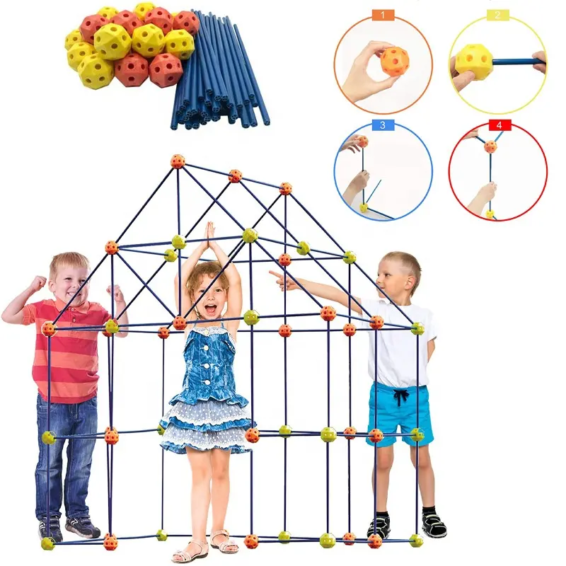 amazon top rated 150 160pcs children for kids inside plastic PVC big giant crazy fun glow in the dark fort building kit